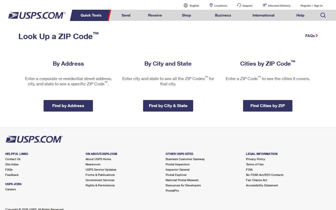 Ormond Beach ZIP code lookup landing page
